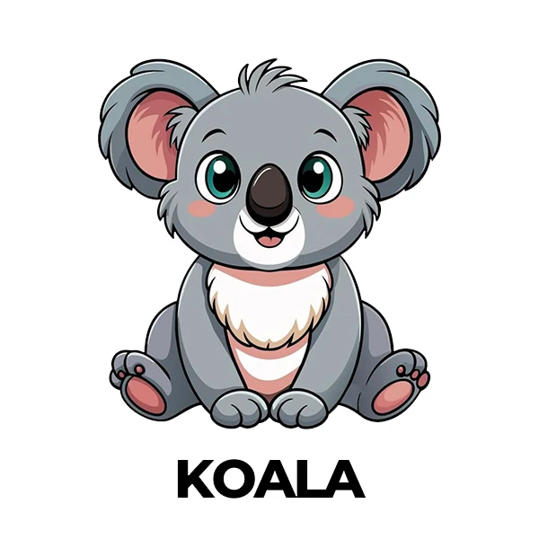 استیکر پارچه و لباس پاد آفرین طرح کارتونی کوالا کد 3059