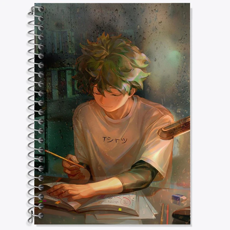 دفتر زبان 50 برگ خندالو مدل دو خط طرح دکو انیمه آکادمی قهرمان من کد 11570