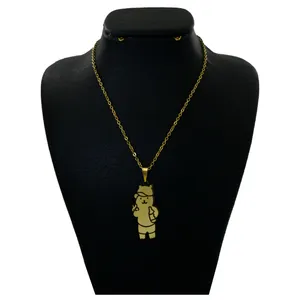 گردنبند نقره زنانه دلی جم طرح خرس  کد D 546