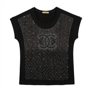 بلوز آستین تا روی شانه یقه گرد زنانه مدل T85608