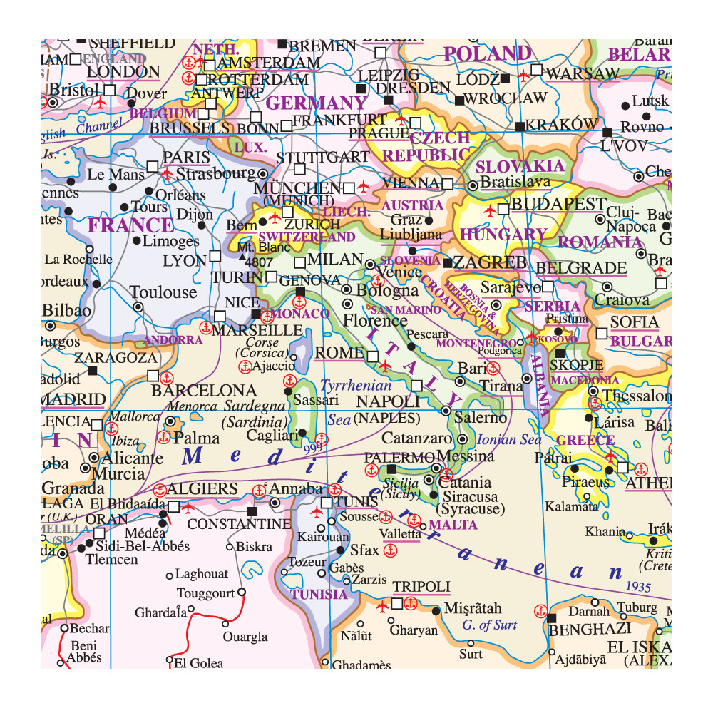 نقشه جهان و پرچم کشورها گیتاشناسی نوین کد 1287K