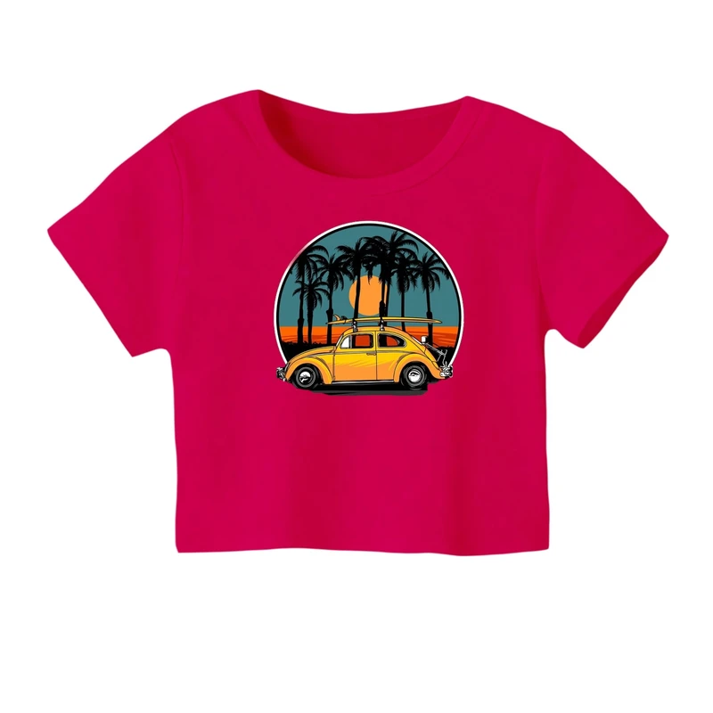 کراپ‌ تی‌شرت آستین کوتاه زنانه مدل فولوکس کد 1