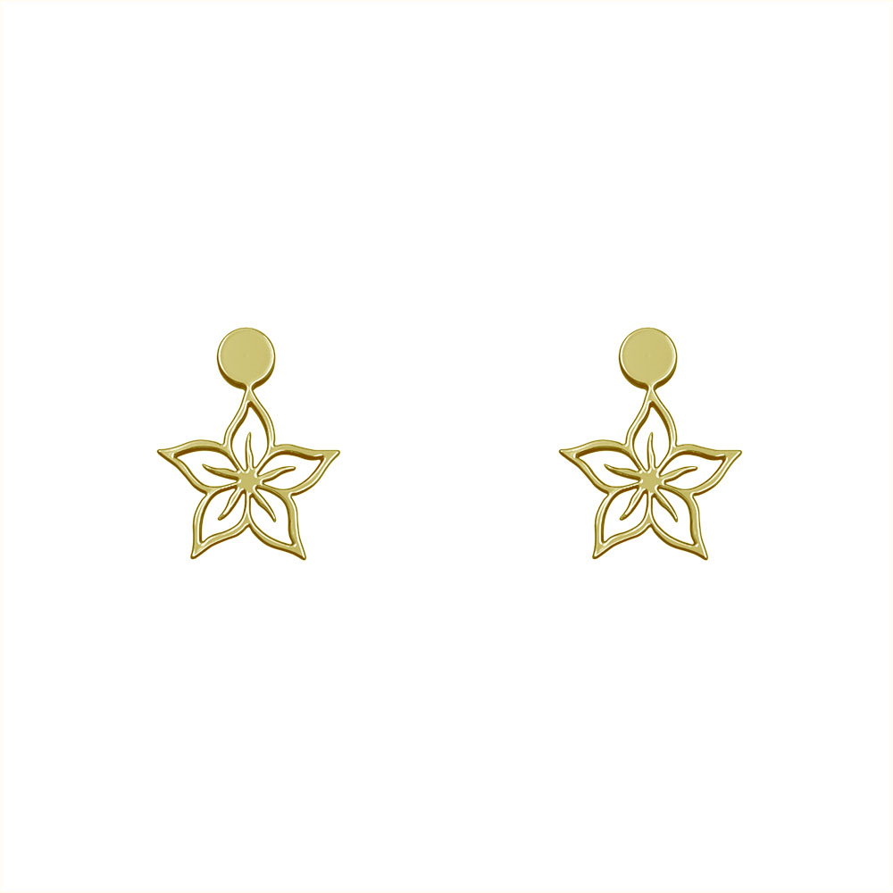 گوشواره طلا 18 عیار زنانه مدوپد مدل گل کد GA1-14860
