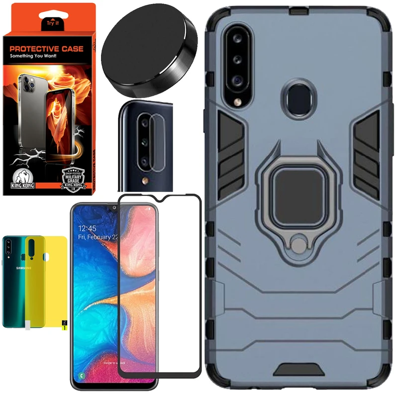 کاور کینگ کونگ مدل BATMAN مناسب برای گوشی موبایل سامسونگ Galaxy A20S به همراه محافظ صفحه نمایش و محافظ لنز دوربین و برچسب محافظ پشت و پایه نگهدارنده گوشی