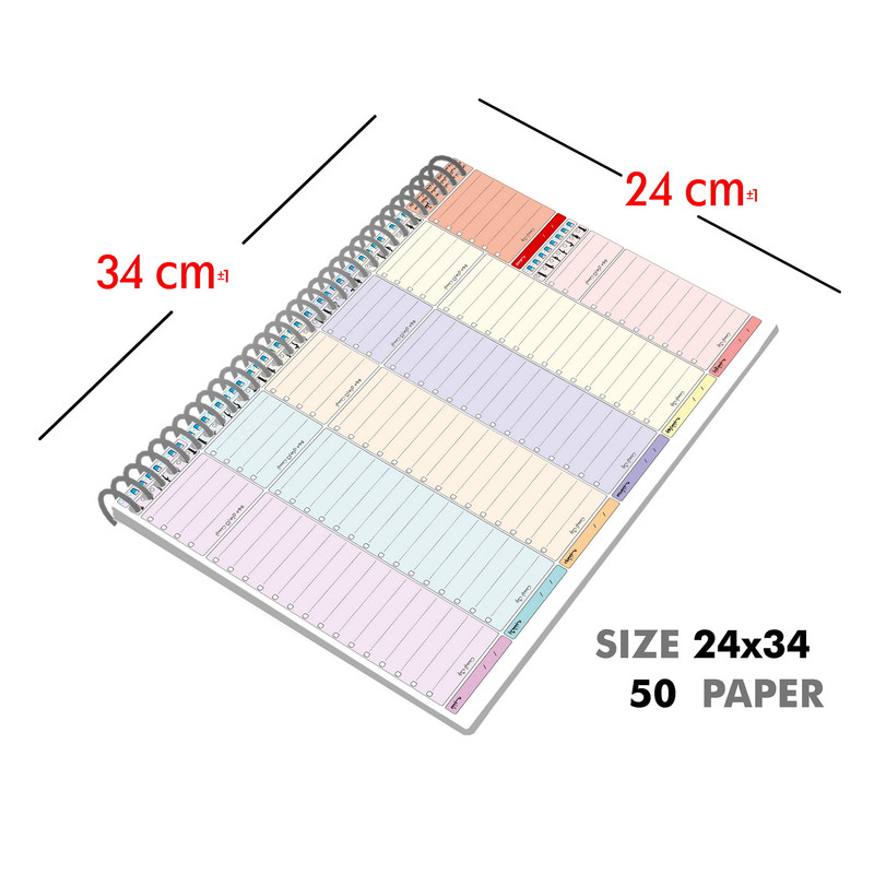 دفتر برنامه ریزی مسترراد مدل زیر دستی هفتگی طرح مدیریتی کد fiory 2473