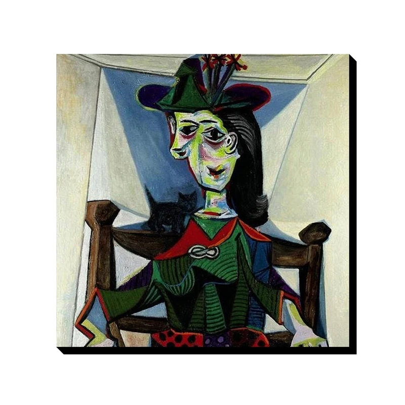 تابلو ترمه طراحان ایده طرح دورا مار و گربه از پیکاسو کد art0354