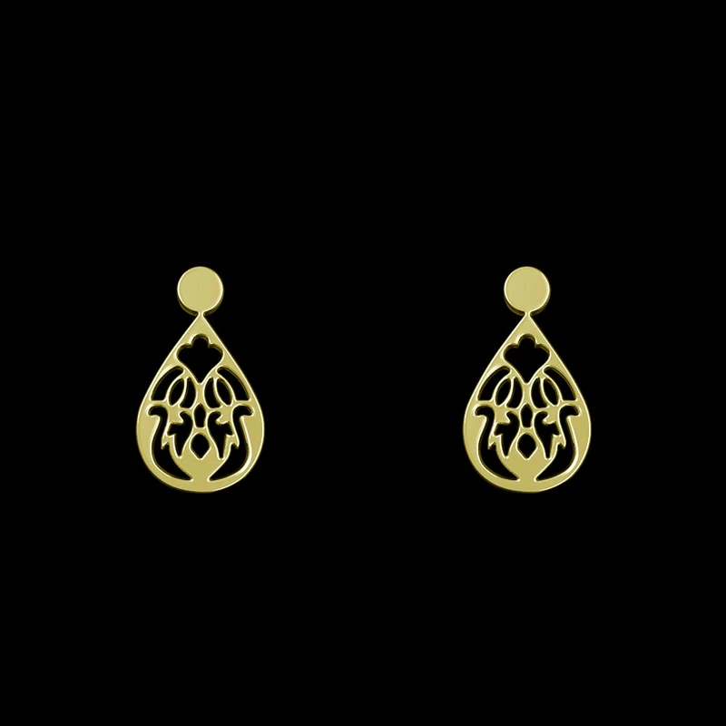 گوشواره طلا 18 عیار زنانه مدوپد مدل هندسی کد GA1-13973
