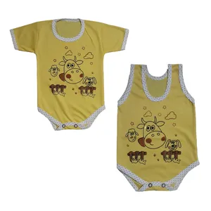 بادی  نوزادی مدل Farm رنگ زرد مجموعه دو عددی