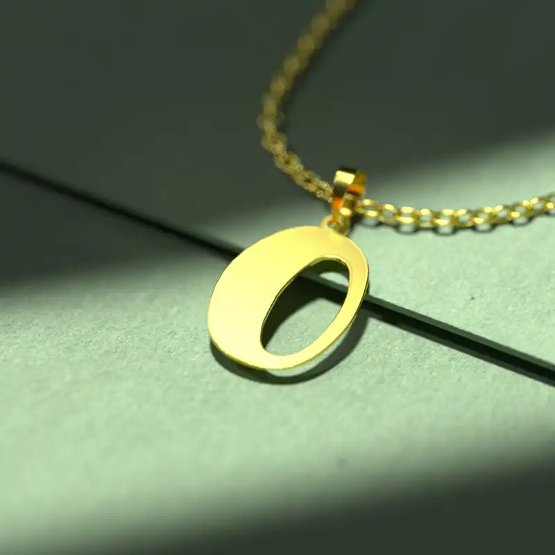 گردنبند طلا 18 عیار زنانه مدوپد مدل حرف O کد H3-1-1034