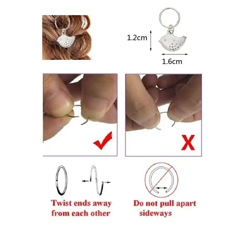 حلقه تزیینی مو مدل پرنده کد PL005 بسته 5 عددی