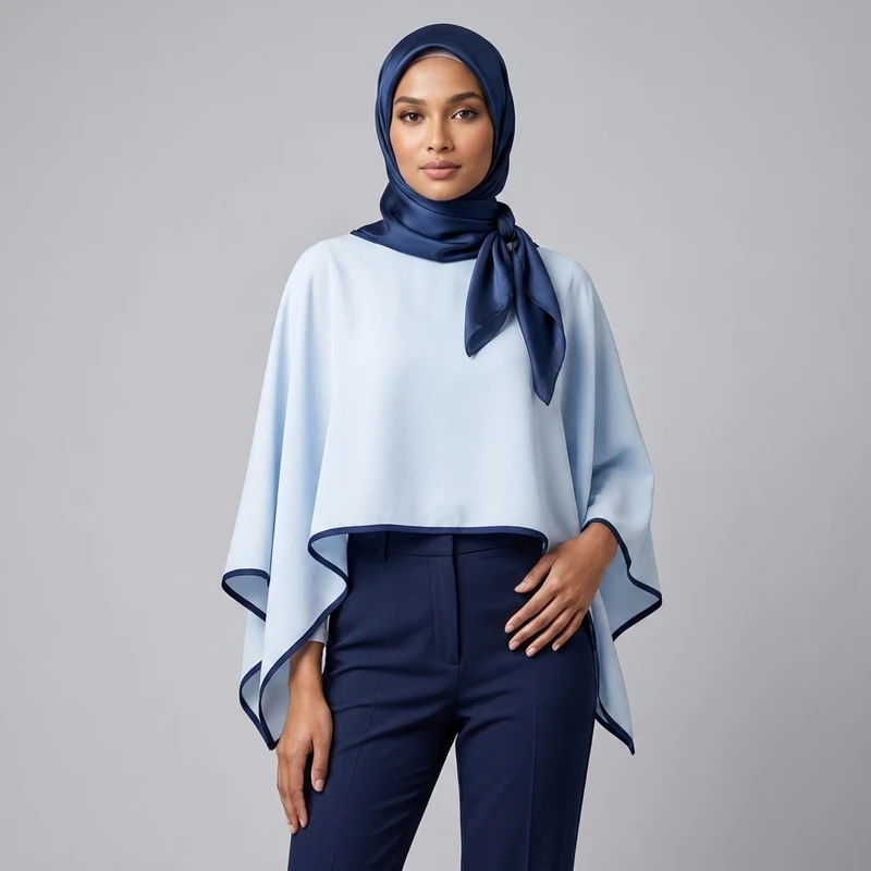 پانچو زنانه حریر مدل مادام