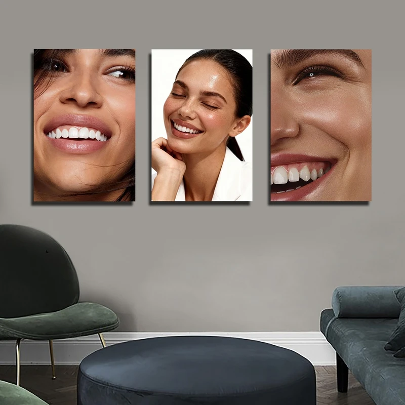 تابلو شاسی بکلیت طرح لبخند و دندانپزشکی مدل SH-3886 مجموعه 3  عددی