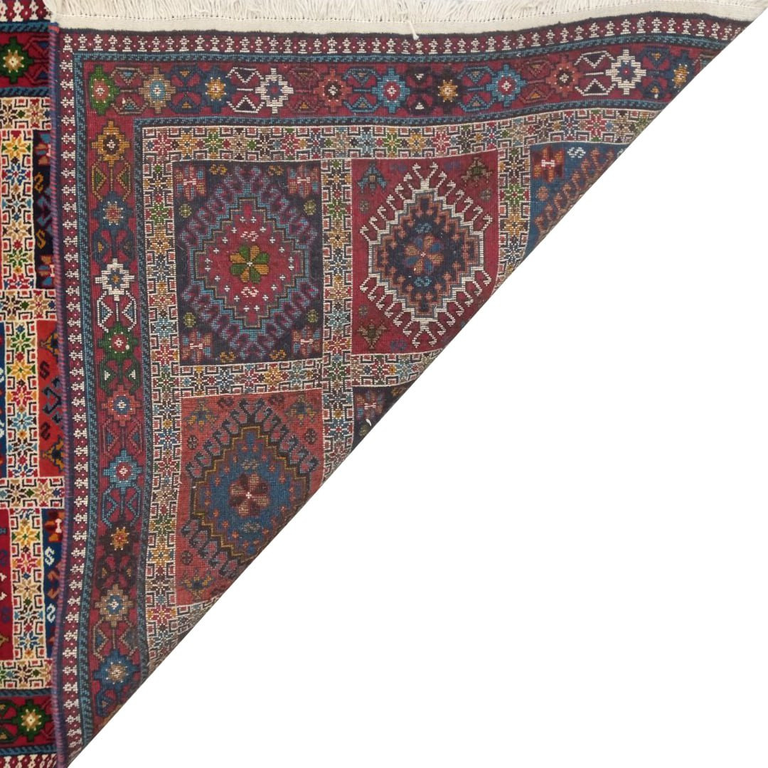 فرش دستباف ذرع و نیم طرح خشتی کد 11200