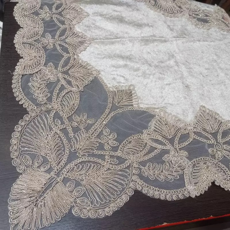 ست رومیزی چهار عددی مدل قیطان دوزی طرح کاج
