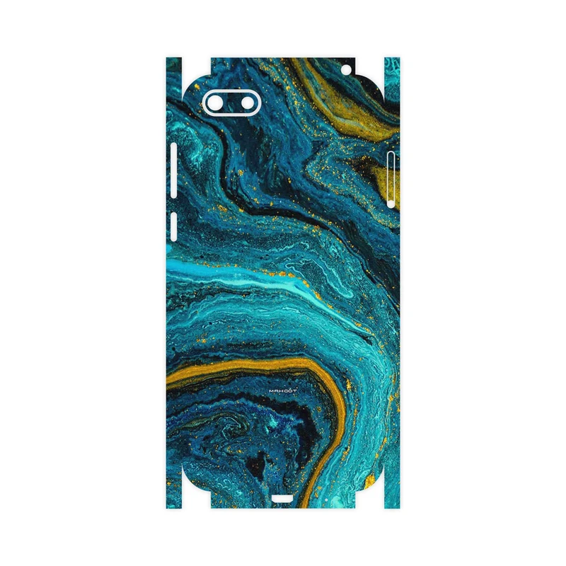 برچسب پوششی ماهوت مدل Turquoise marblewith golden streaks-FullSkin مناسب برای گوشی موبایل هوآوی Y5 Lite