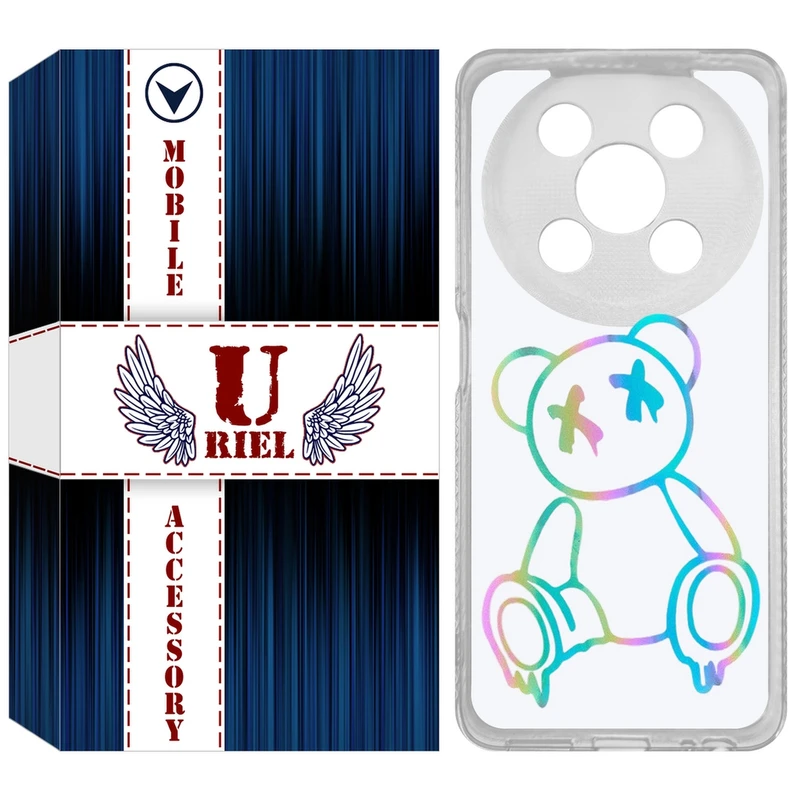 کاور یوریل مدل Clear کد 44 طرح خرس رنگی مناسب برای گوشی موبایل وکال V2 / V2 Lite