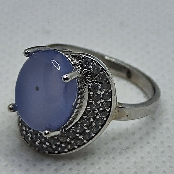 انگشتر نقره زنانه نقره جات بافندگان مدل عقیق یمانی کبود کد 3306