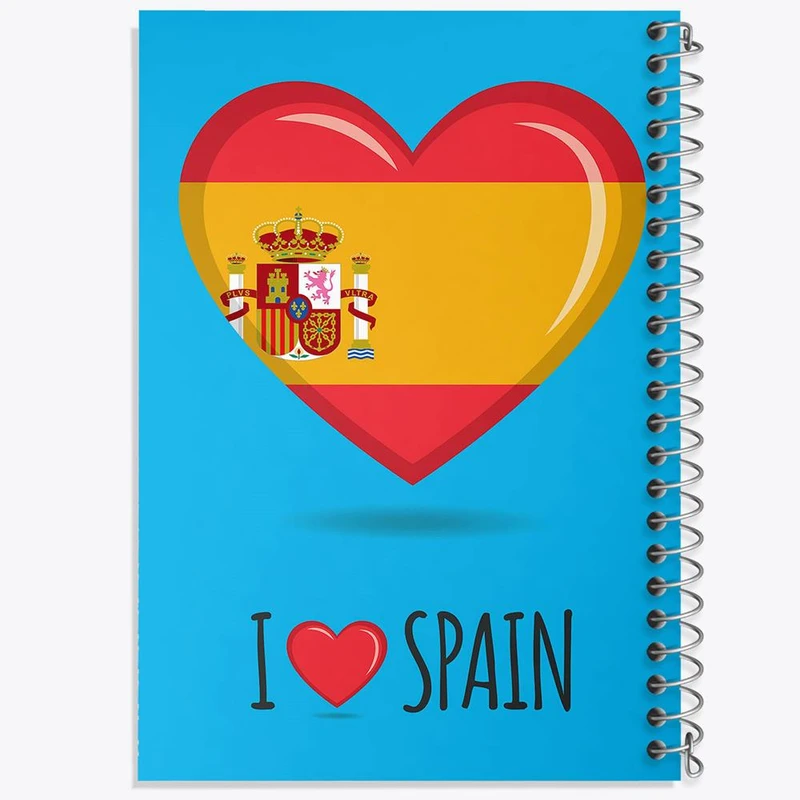 دفتر ژورنال نویسی 50 برگ خندالو مدل نقطه ای طرح پرچم اسپانیا کد 20679