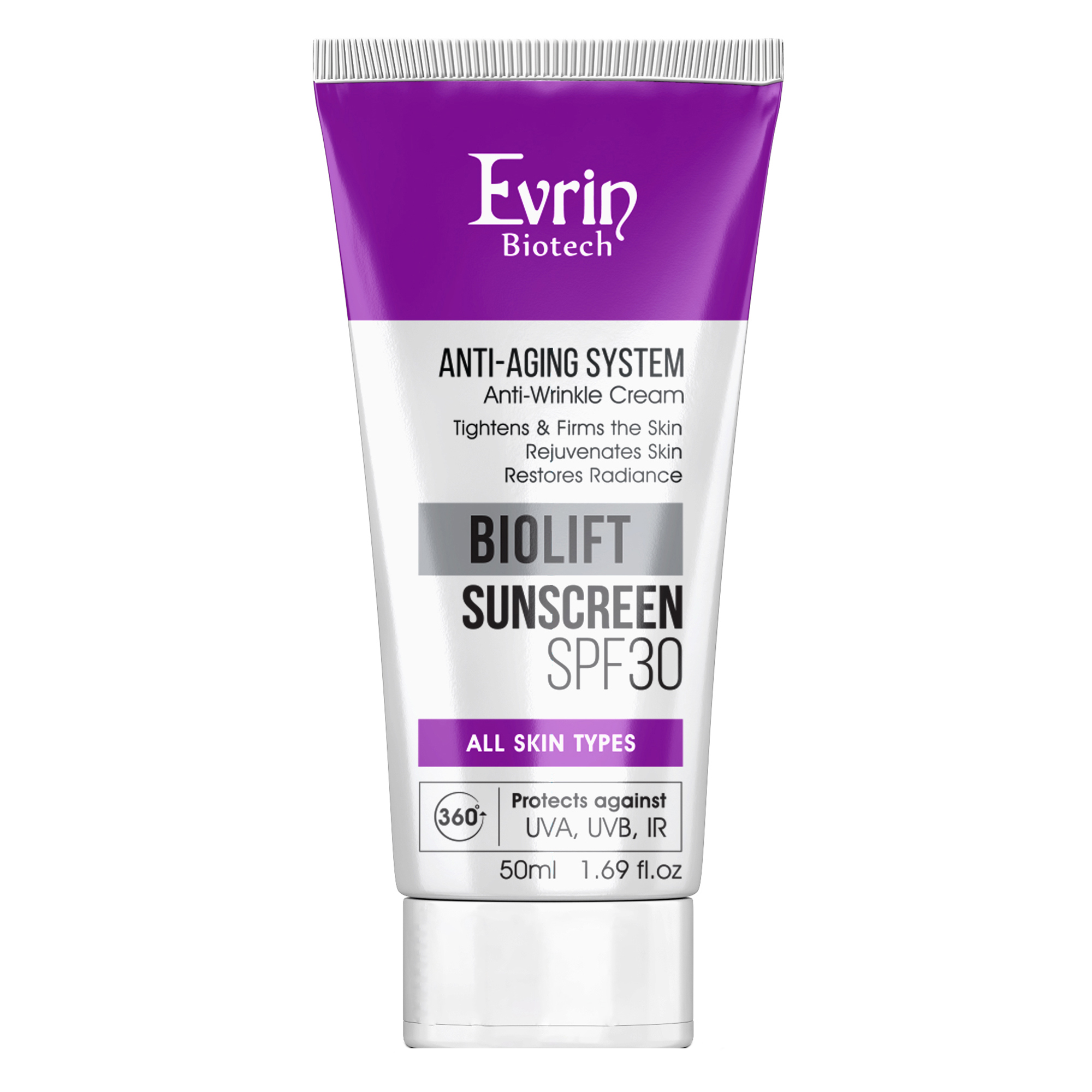 کرم ضد آفتاب ضد چروک صورت بیرنگ اورین بیوتک SPF 30 مدل BIOLIFT محافظ UVA UVB مناسب برای انواع پوست حجم 50 میلیلیتر