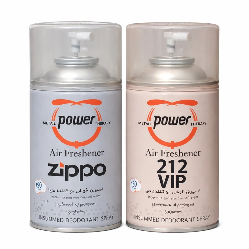 اسپری خوشبو کننده هوا پاور مدل 003 رایحه Zippo-212 حجم 260 میلی لیتر مجموعه 2 عددی
