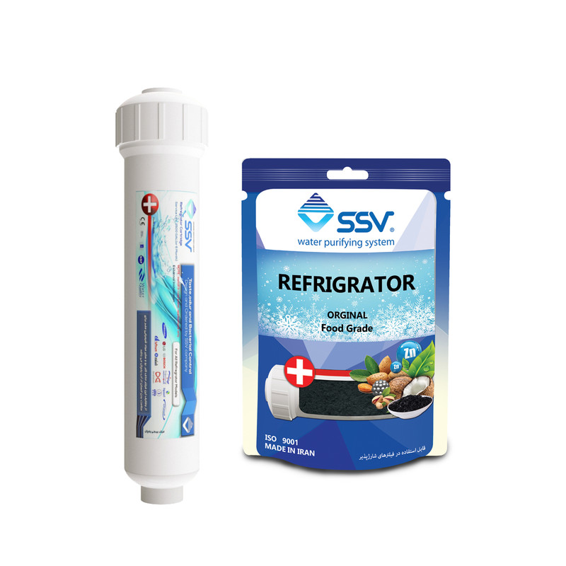 فیلتر یخچال ساید بای ساید اس اس وی مدل RCH-2500G به همراه شارژ یدک وزن 140 گرم