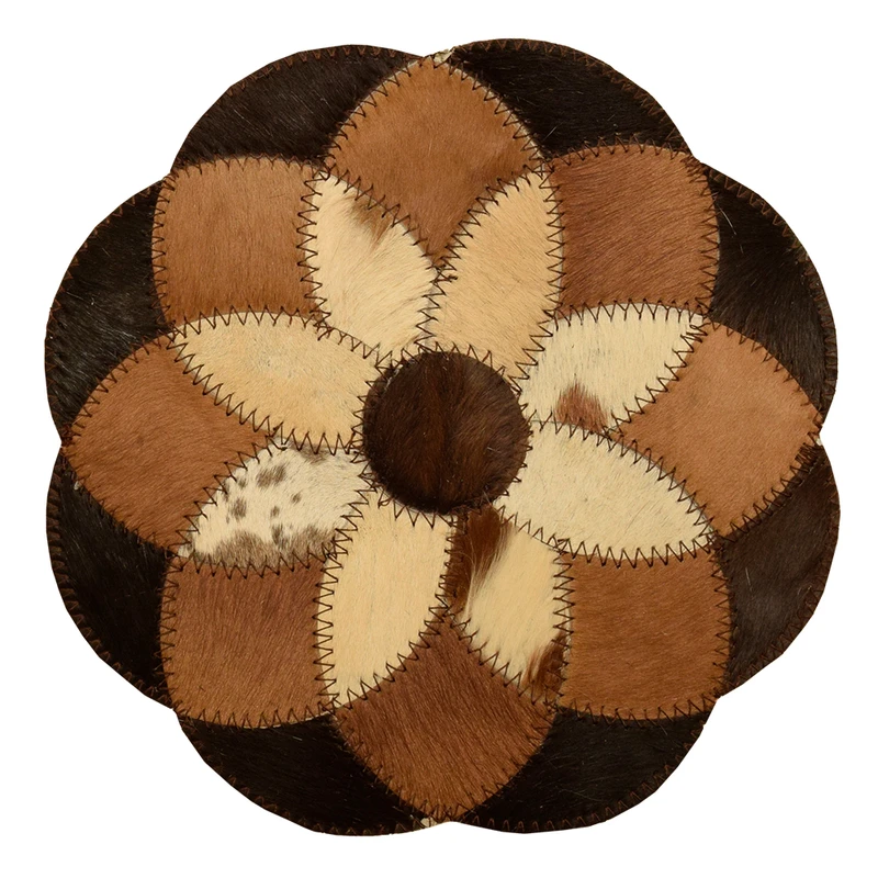 رومیزی کلاژ چرم و پوست مدل گل کد 0053