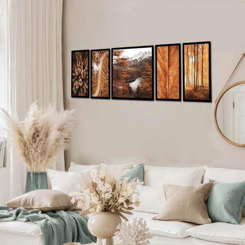 تابلو بکلیت طرح مدرن طبیعت مدل شاین اکلیلی B-1924 مجموعه 5 عددی
