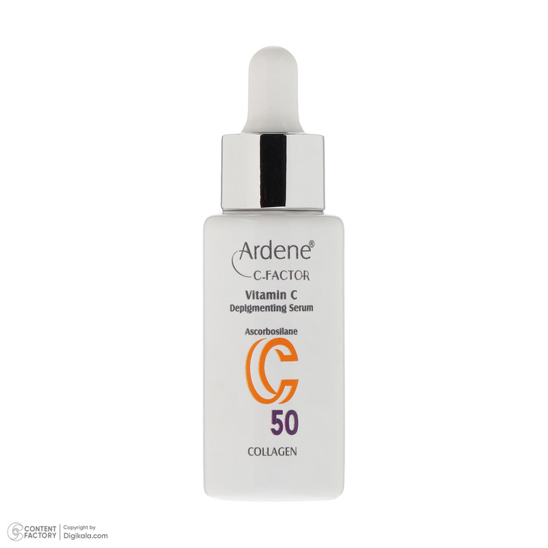 سرم روشن‌کننده پوست آردن سی فکتور مدل Vitamin C-50 مناسب برای انواع پوست حجم 30 میلی‌لیتر