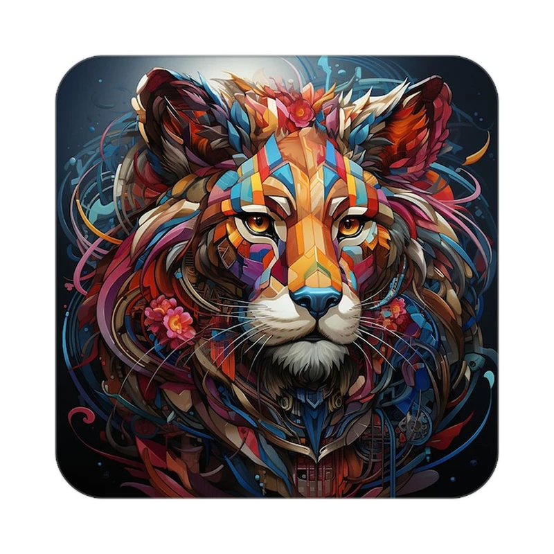 زیر لیوانی کاکتی طرح شیر مدل mp23346