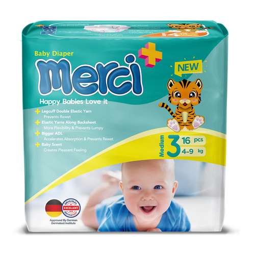 پوشک بچه مرسی سایز 3 بسته 16 عددی
