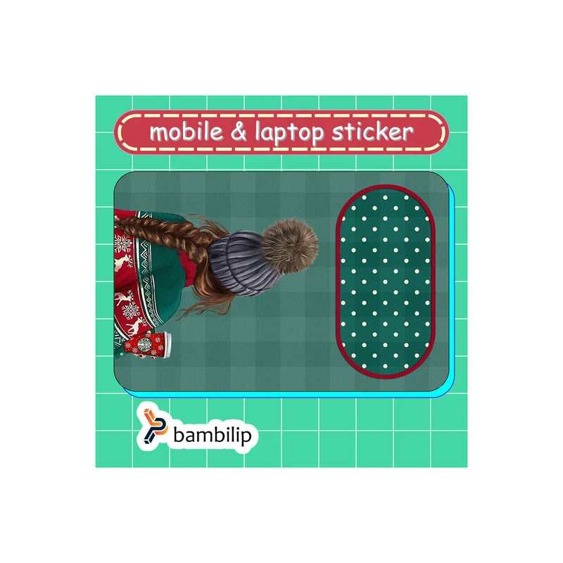 استیکر بامبیلیپ مدل کارت عابر طرح دختر و استایل زمستانی کد 6767244
