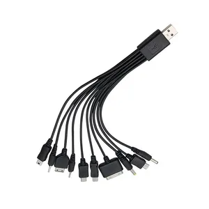 کابل تبدیل USB به PowerJack / MicroUSB / USB-C / MiniUSB مدل D360 طول 1 متر