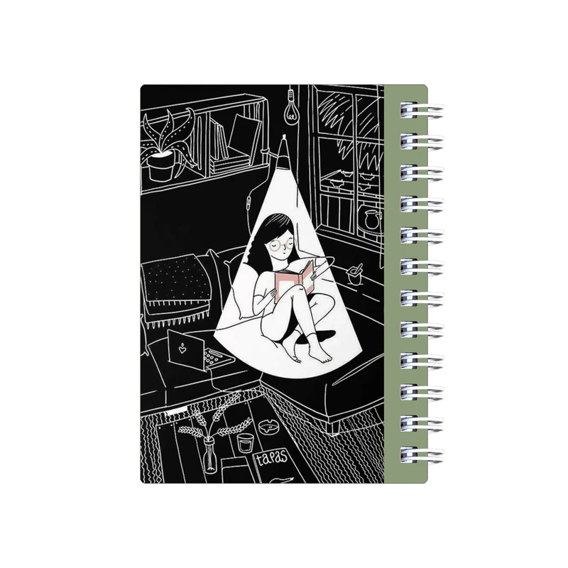 دفترچه یادداشت 50 برگ مدل تو دولیست طرح دختر کتابخوان فانتزی