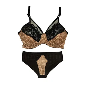 ست شورت و سوتین زنانه مدل پلنگی