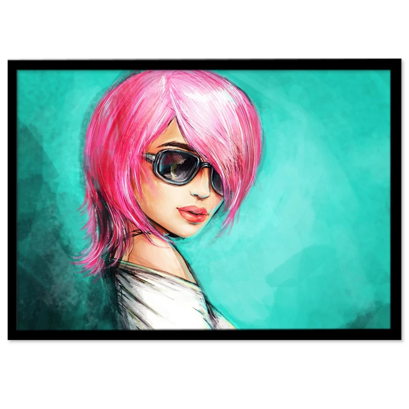 تابلو نوری بکلیت طرح رنگ مو صورتی فانتزی مدل B-15336