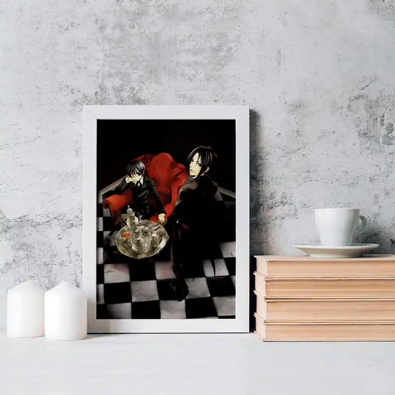 تابلو خندالو مدل سباستین و شیل انیمه خادم سیاه کد 16329