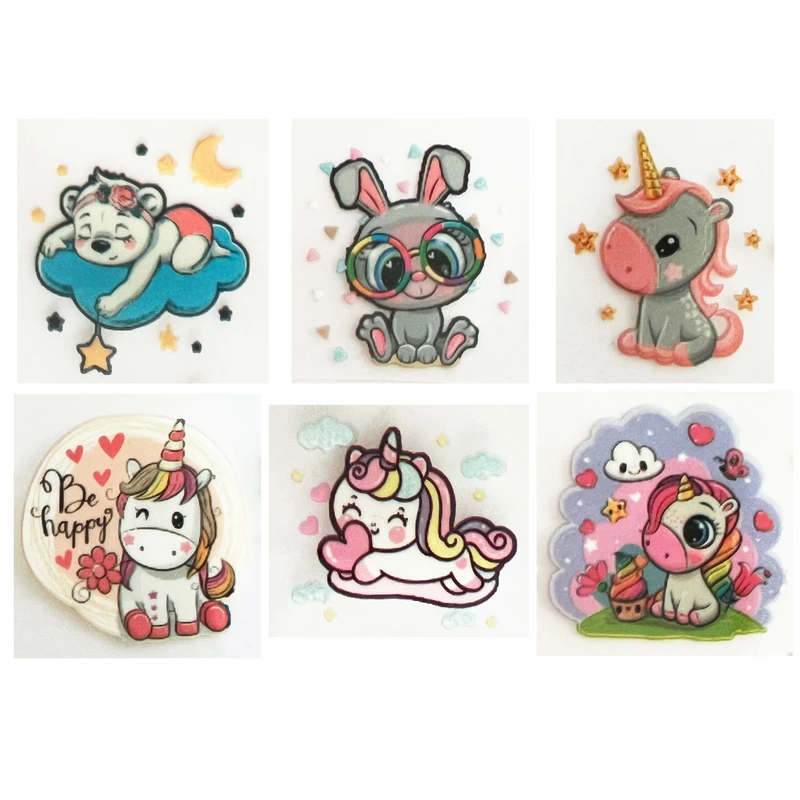 استیکر پارچه و لباس مدل کیوت پام کد 03 مجموعه 6 عددی