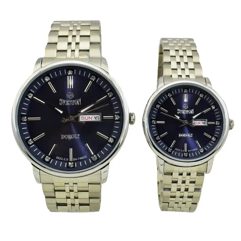 ست ساعت مچی عقربه ای  زنانه و مردانه سوستون مدل DOROLY SV-7462G