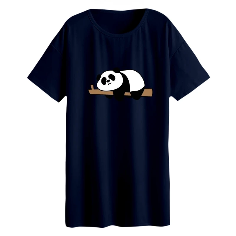 تی شرت لانگ زنانه مدل پاندا و شاخه