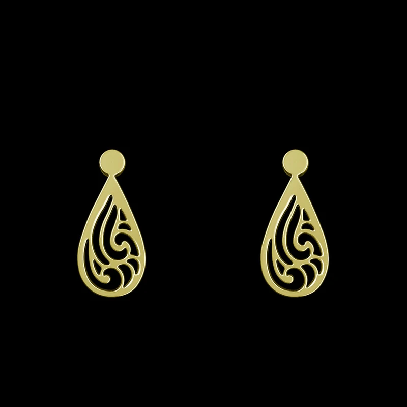 گوشواره طلا 18 عیار زنانه مدوپد مدل هندسی کد GA1-13896
