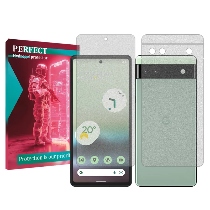 محافظ صفحه نمایش مات پرفکت مناسب برای گوشی موبایل گوگل Pixel 6a به همراه محافظ پشت گوشی