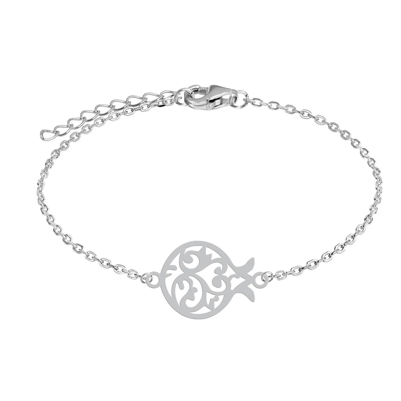 دستبند زنجیری زنانه هایکا طرح انار و قلب کد zd.h 457