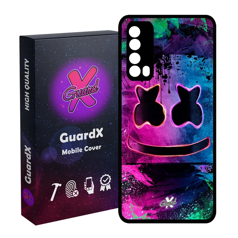 کاور گارد ایکس طرح Marshmello مدل Glass10028 مناسب برای گوشی موبایل هوآوی Y7A / P Smart 2021