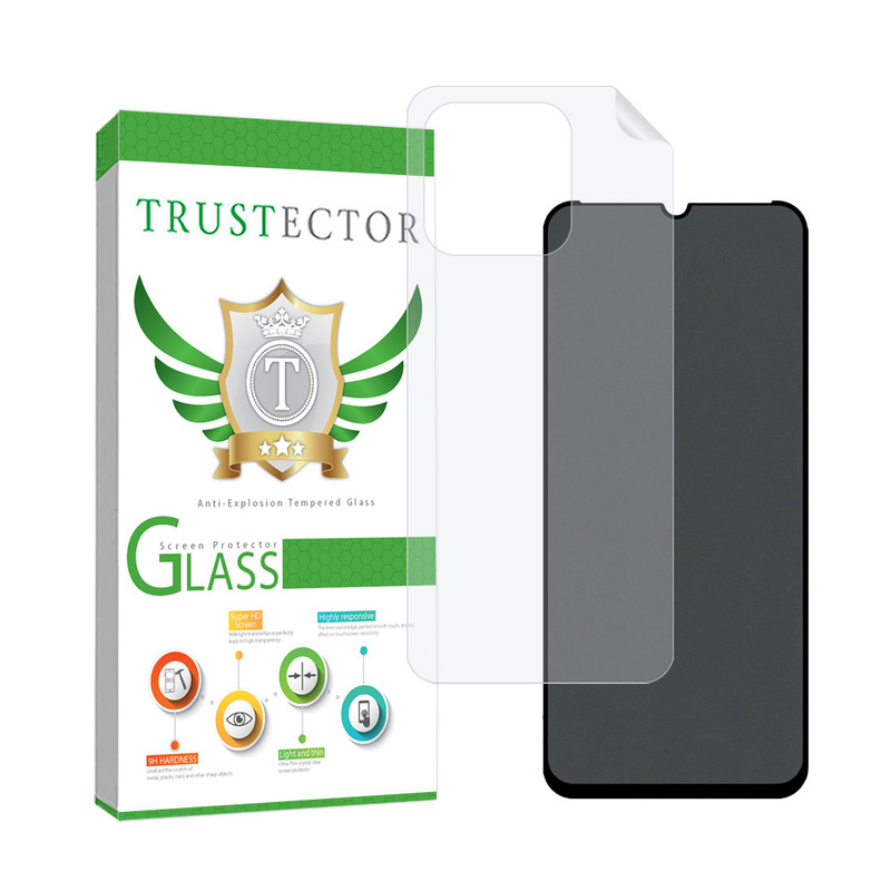 محافظ صفحه نمایش تراستکتور مدل FULLPRIVNANOT مناسب برای گوشی موبایل شیائومی Redmi 12C / Poco C55 به همراه محافظ پشت گوشی