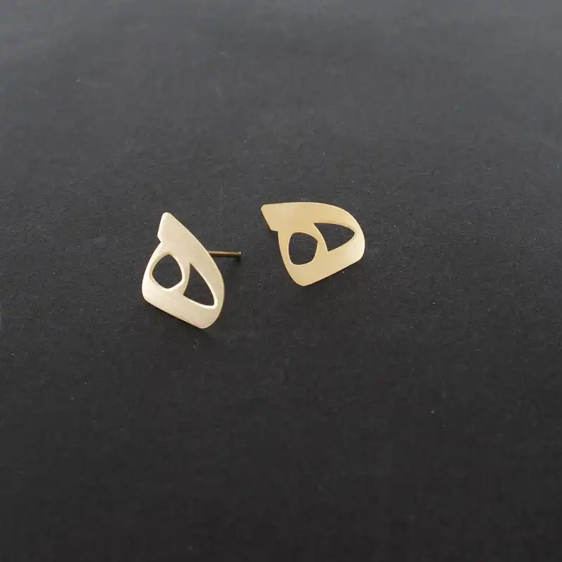 گوشواره طلا ۱۸ عیار زنانه دُرج طرح ه مدل DE70