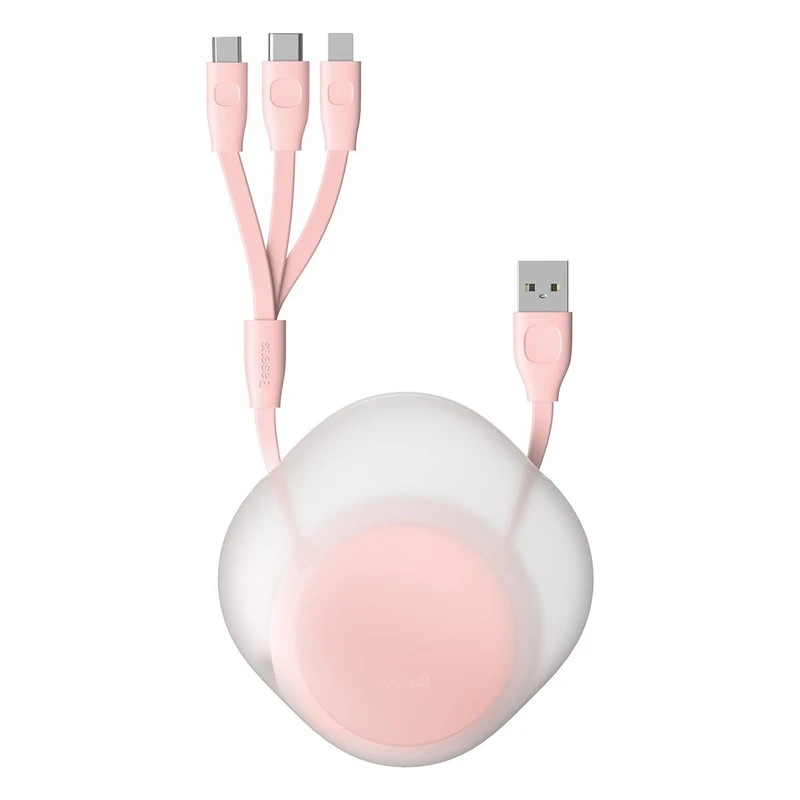 کابل تبدیل USB به USB-C/microUSB/لایتنینگ باسئوس مدل Little Reunion طول 0.85 متر