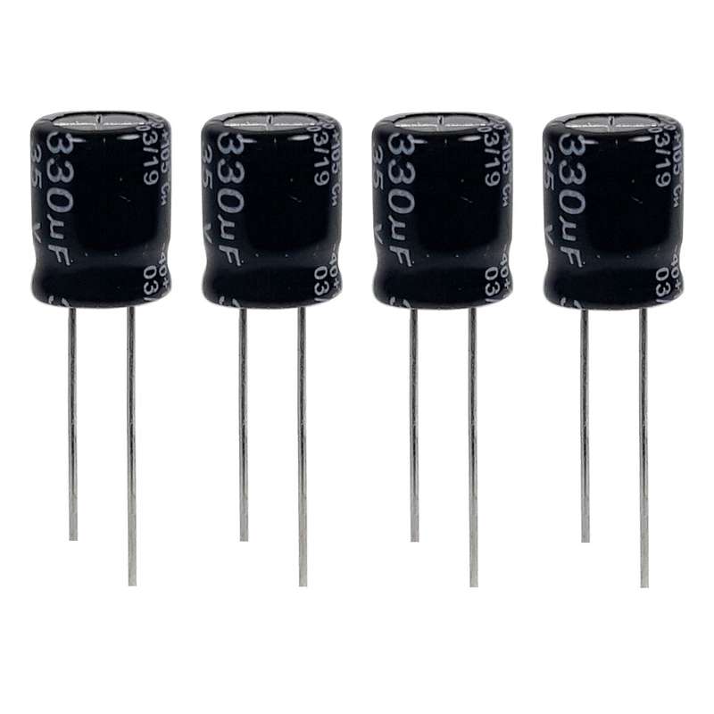 خازن الکترولیت 330 میکروفاراد 35 ولت جی دبلیو کو مدل TEC-3335 بسته 4 عددی