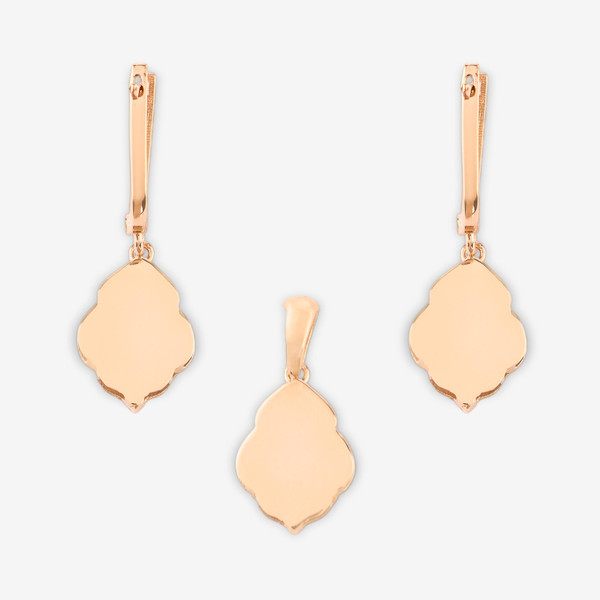 نیم ست طلا 18 عیار زنانه حافا گلد مدل برگ کد nim03