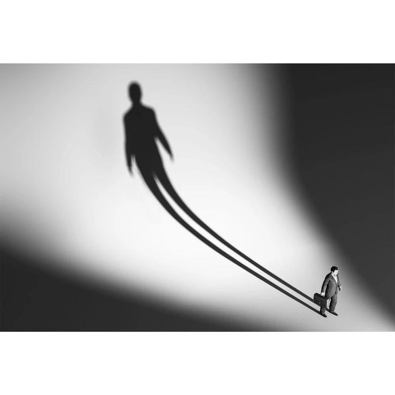 تابلو شاسی مدل مرد و سایه سیاه و سفید T6857