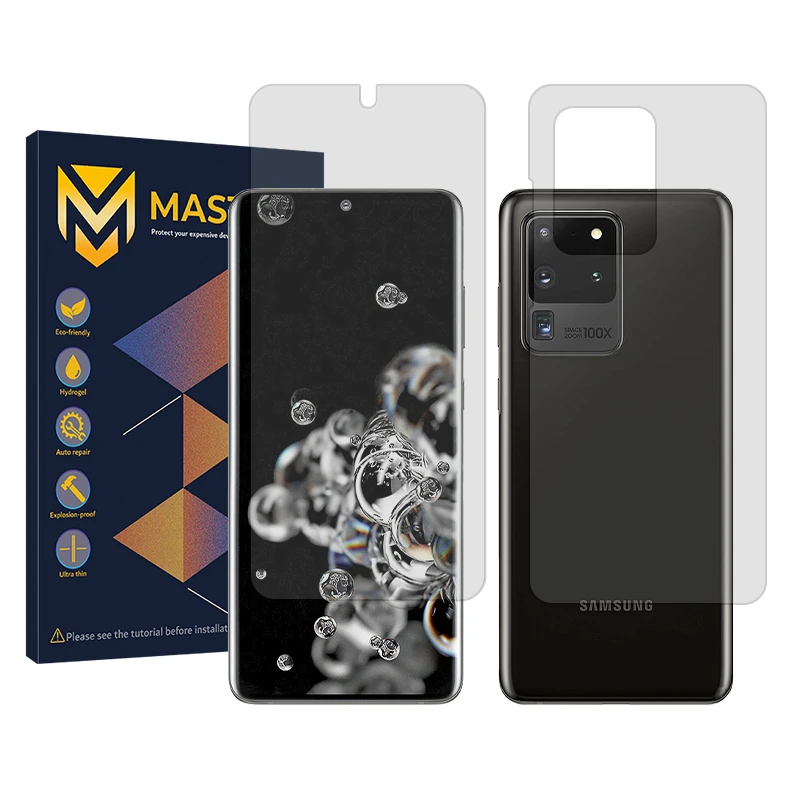 محافظ صفحه نمایش شفاف مستر مدل Resistant مناسب برای گوشی موبایل سامسونگ Galaxy S20 Ultra به همراه محافظ پشت گوشی